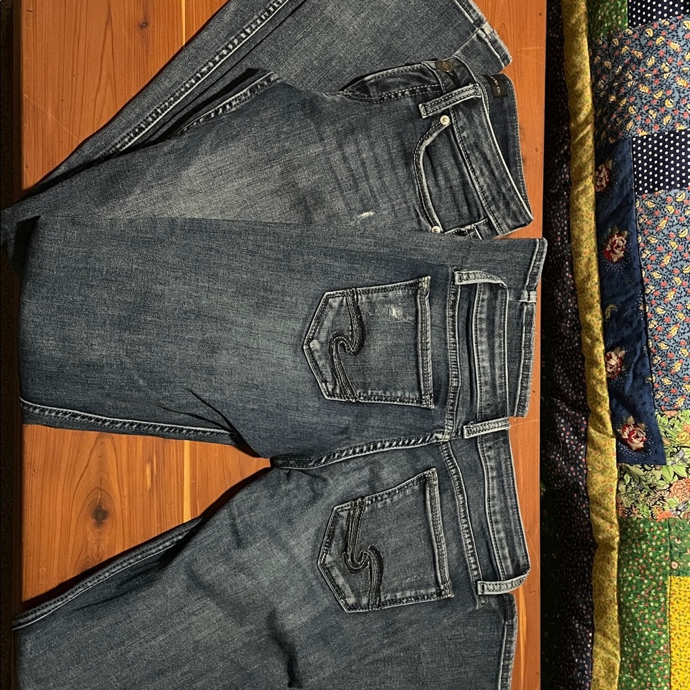 Silver Jeans Tuesday Slim Boot Dark Blue Denim 26x33